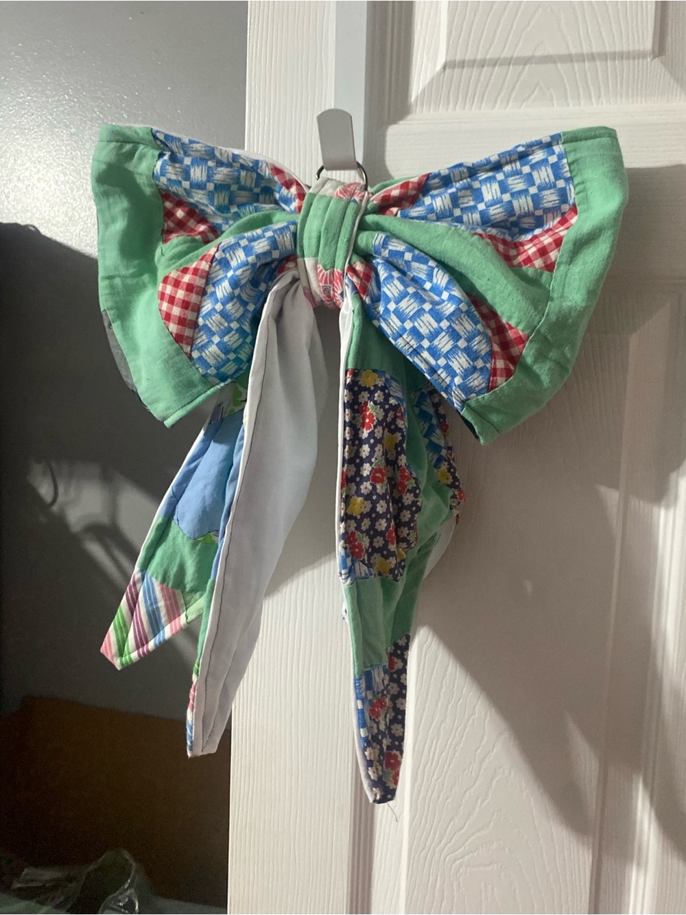 Green Patchwork Bow Hair Accessory for Kids